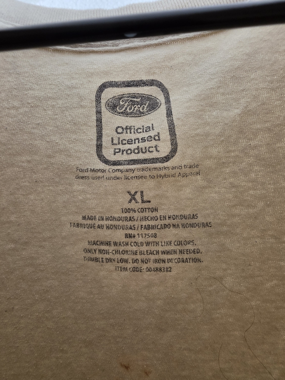 Ford Mustang Since 64 Graphic Tee Shirt Men XL Beige Distressed Car Crewneck - Picture 6 of 10